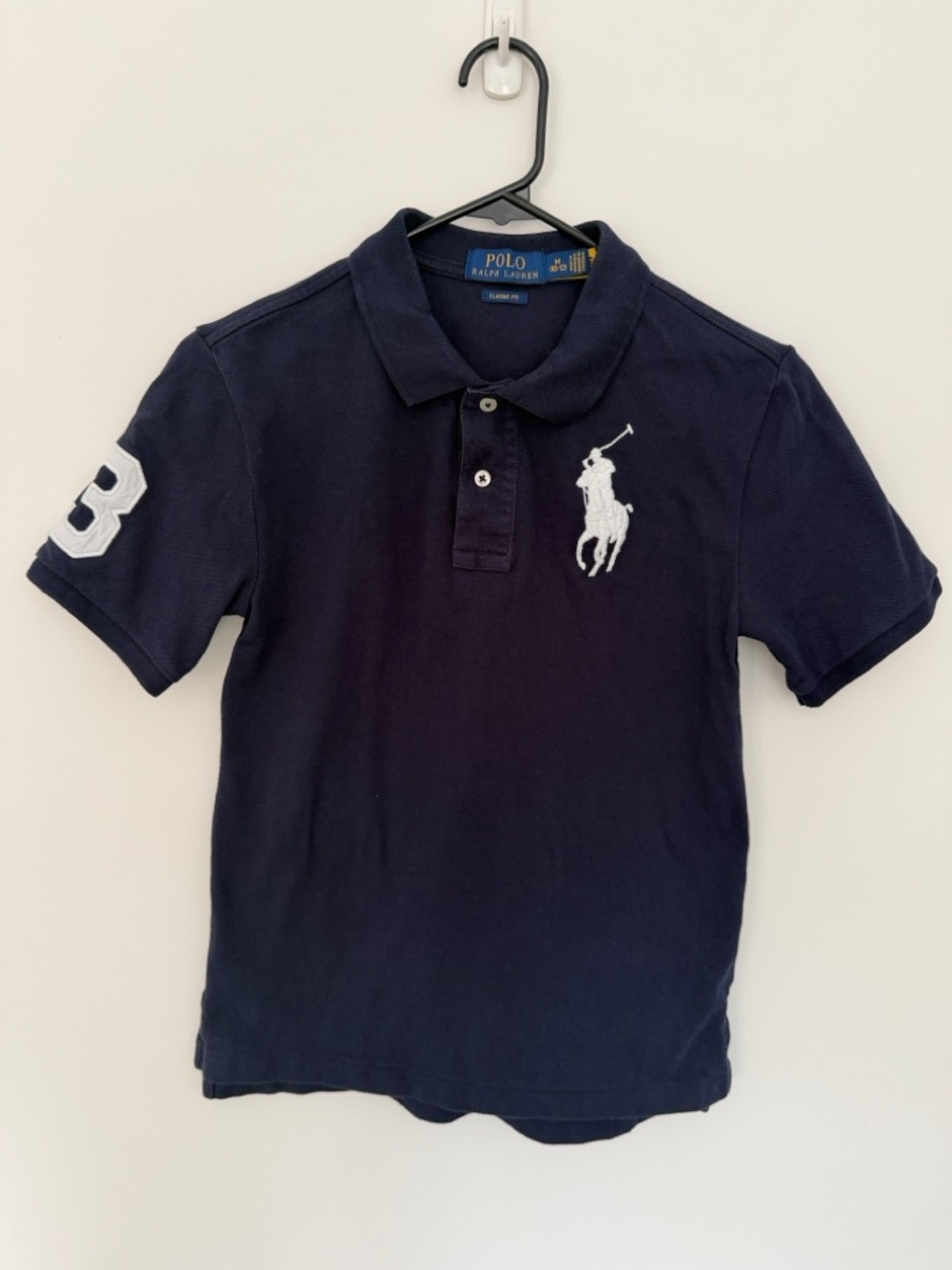 Polo by Ralph Lauren Navy Short-Sleeve Cotton Polo with White Big Pony Patch